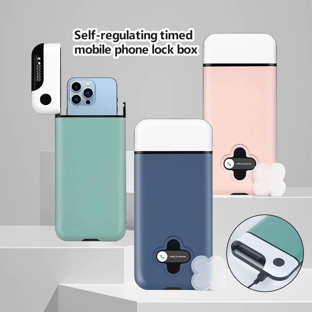 Keepin Box Smart Phone Lock Box Timer Bag Portable Self-Discipline Mobile Locking Phone Cell Safe Timed Case Lockbox Phones F8W1