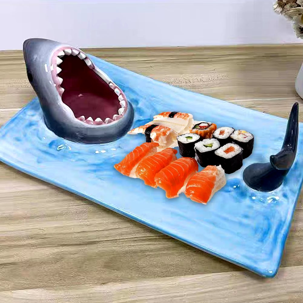 Ceramic Shark Sushi Plate - Unique Tableware