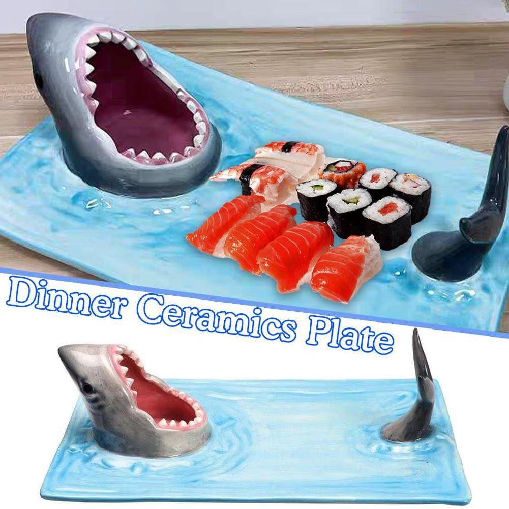 Ceramic Shark Sushi Plate - Unique Tableware