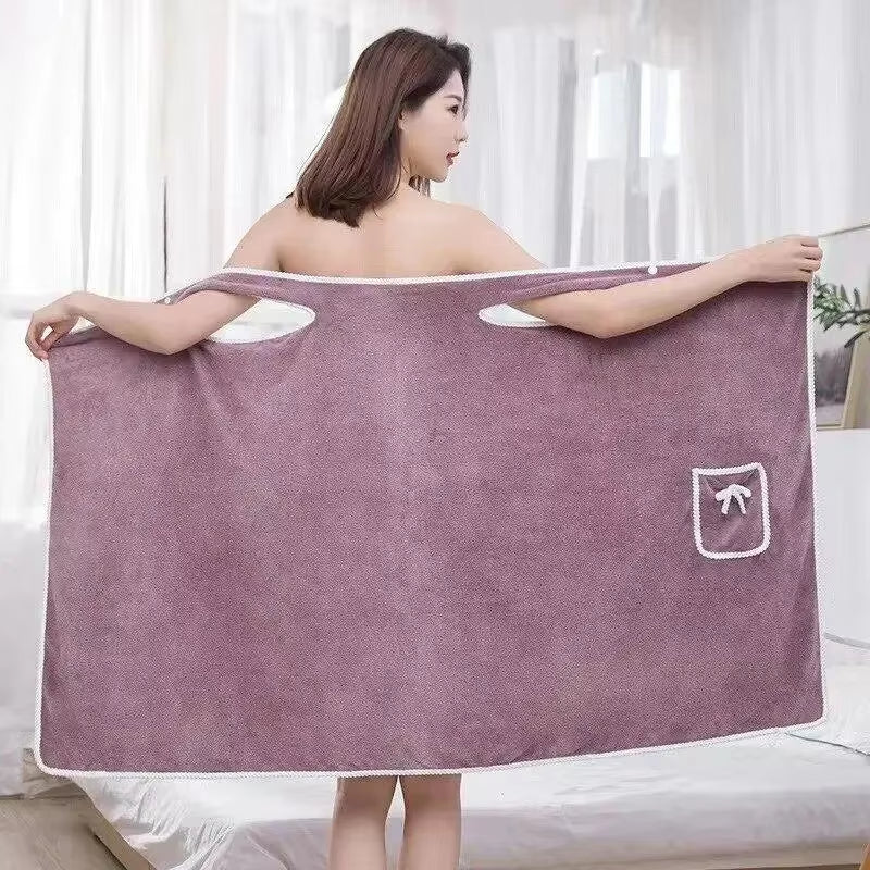 Wearable Bathrobe Towel for Women