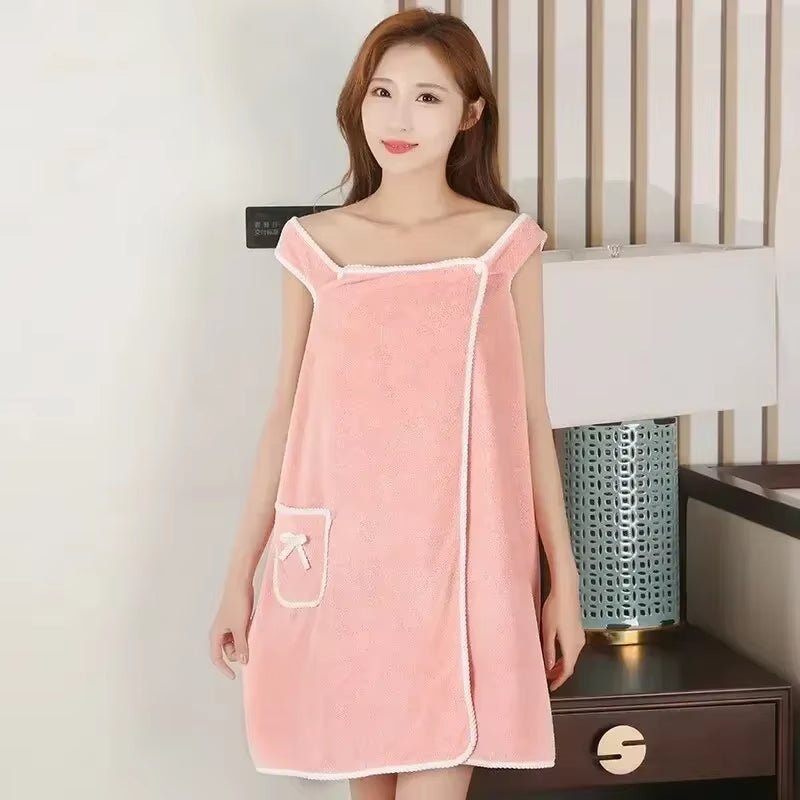 Wearable Bathrobe Towel for Women