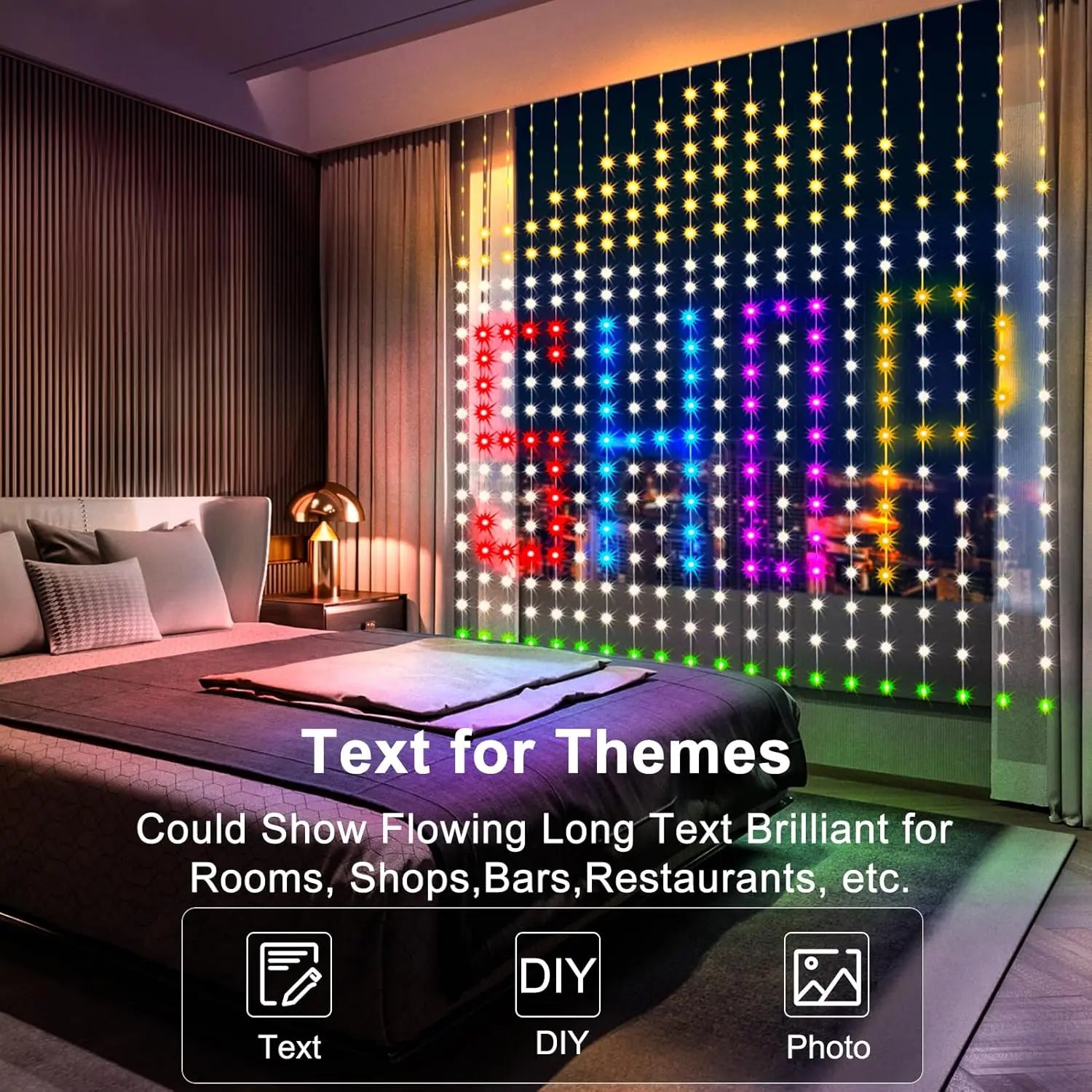 400 LEDs Smart Curtain Lights - Bluetooth App Control