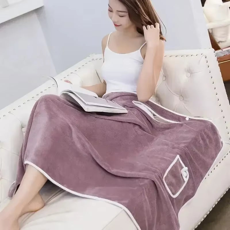 Wearable Bathrobe Towel for Women