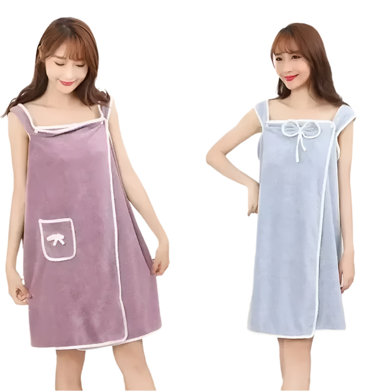 Wearable Bathrobe Towel for Women