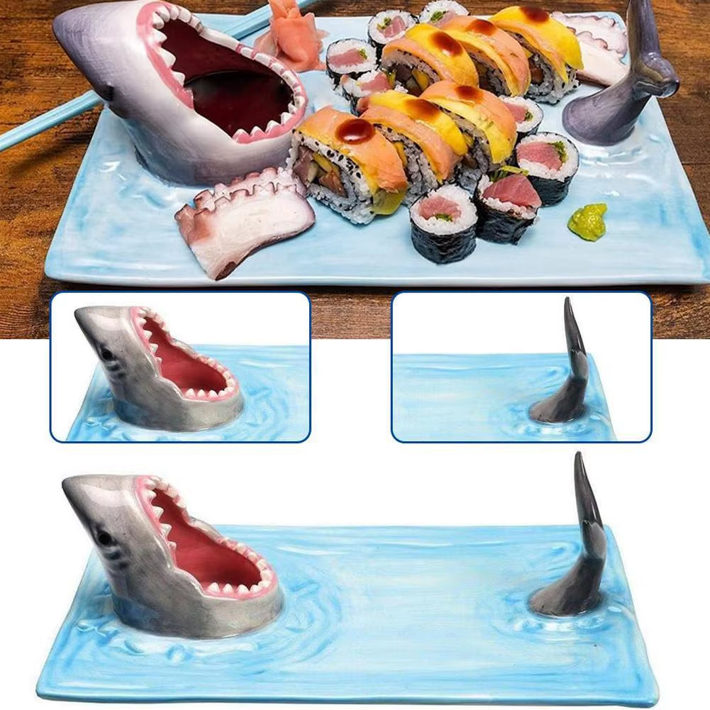 Ceramic Shark Sushi Plate - Unique Tableware