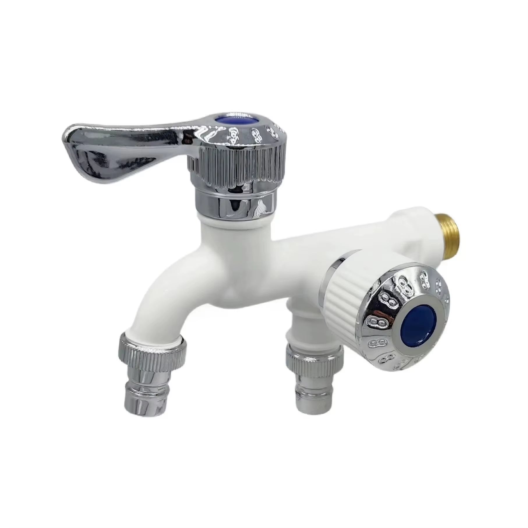 Plastic Dual Mouth Faucet for Laundry/Bathroom