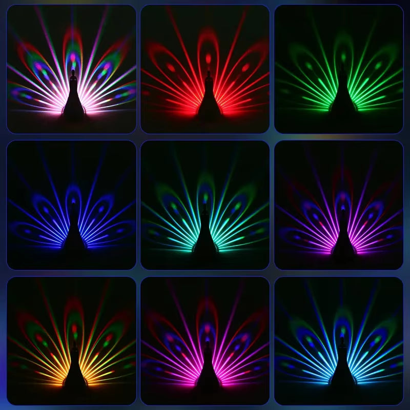 Peacocks Wall Lamp Colorful Ambient Lighting