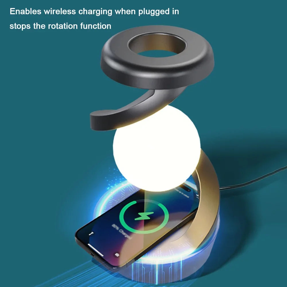 Rotating Wireless Floating Lamp with Wireless Phone Charger