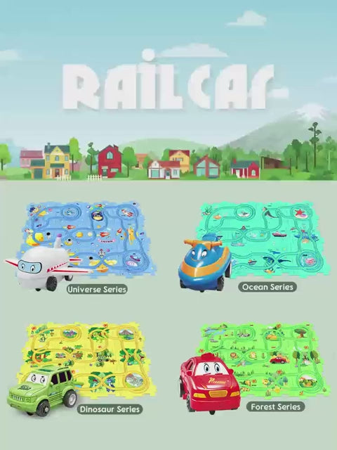 Interactive Kids' Puzzle Rail Car Toy